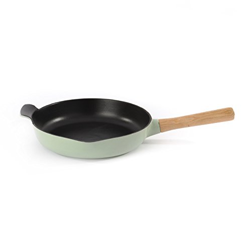 【中古】【未使用・未開封品】BergHOFF Ron Cast Iron Enamelled Induction Friendly Frying Pan, Green, 28 cm