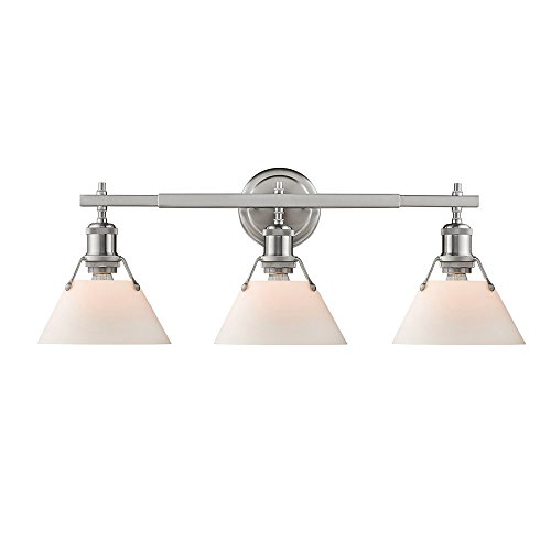 【中古】【未当て嵌める・未開封品】Golden Lighting 3306-BA3 PW-OP オーウェルバスかざり付ける台 オパールガラスシェード付き添い人ピューター