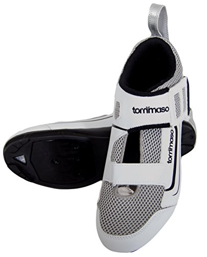 【中古】【未当て嵌める・未開封品】Tommaso Veloce 100トライアスロンロードサイクリングシューズ 白いこと 46