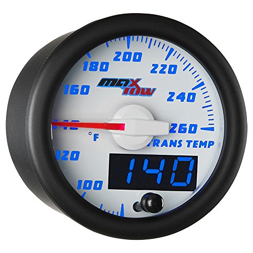 【中古】【未使用・未開封品】MaxTow ダブルビジョン 260F トランスミッション温度ゲージキット - 電子センサー付き - ホワイトゲージフェイス - ブルーLED発光ダイヤル - ア