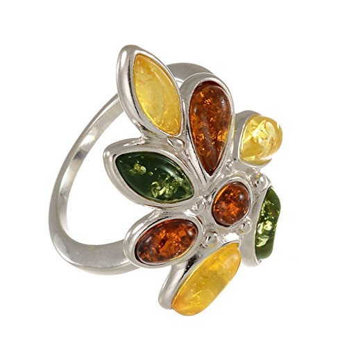 【中古】【未使用・未開封品】スターリングシルバーとBaltic Amberリング\