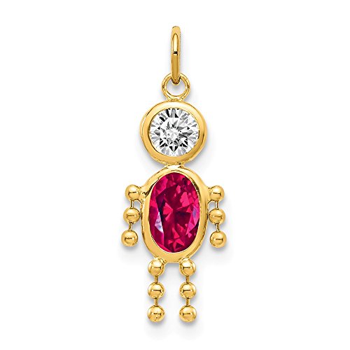 【中古】【未使用・未開封品】Jewels By Lux 14Kイエローゴールド 7月 男の子 誕生石チャーム|AJIMURA-SHOP