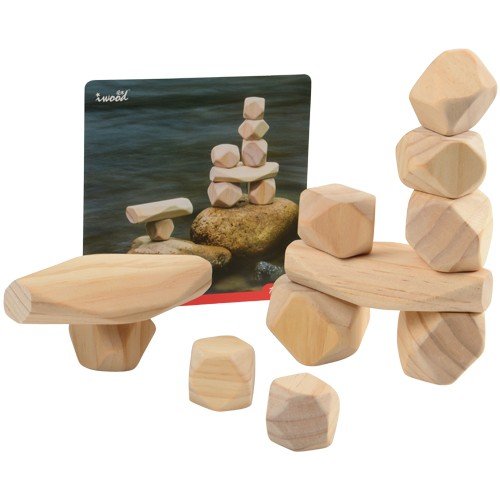 【中古】【未使用・未開封品】11 pc. Lightweight Natural Wooden Balancing Blocks with Idea Cards