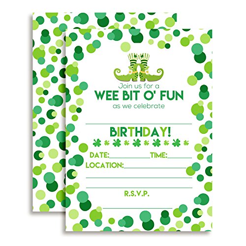 【中古】【未使用・未開封品】St. Patrick's Day Themed Birthday Party Fill In Invitations set of 10 with envelopes 14,243円