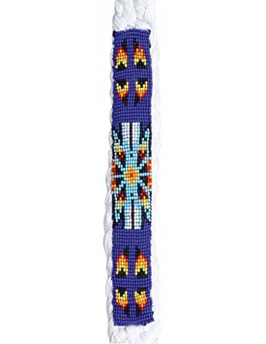 【中古】【未使用・未開封品】(White/Royal) - Professional`S Choice Cowboy Braided and Beaded Halter with a 10 Lead