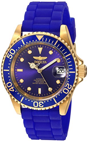 【中古】【未当て嵌める・未開封品】Invicta Men\u0027s \u0027Pro Diver\u0027 Automatic Gold-Tone and Silicone Casual Watch, Color:Blue (Model: 23682)