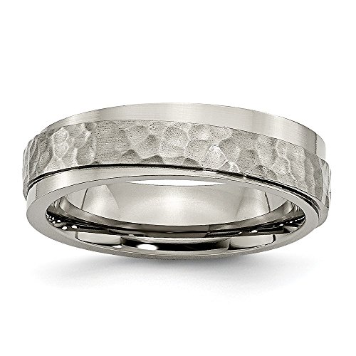 【中古】【未当て嵌める・未開封品】Jewels By Lux チタン 6粍 リジッドエッジ 槌目完成 みがき上げるダンス楽隊