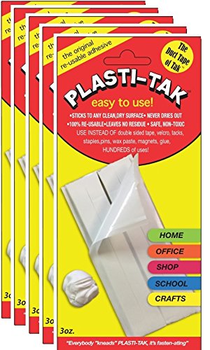 【中古】【未使用・未開封品】Plasti-Tak オリジナル再利用可能粘着パテ - 「ダクトテープ」 決して乾くことはなく、何百回も使用できます (5パック)