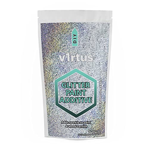 【中古】【未当て嵌める・未開封品】v1rtus グリッタークリスタル絵の具つけ加える物100g／3.5薬局衡オンス エマルジョン絵の具 - 内壁／外壁、上昇限度、木、金属元素、ニス光輝面、平ったいな面、無光沢塗