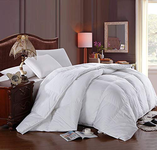 【中古】【未使用・未開封品】(King/Cal-King) - Soft, Light, Warm DOWN COMFORTER, 600 Fill Power, 100% Cotton Cover/Shell, 300 Threadcount, Solid White, King/Cal Kin