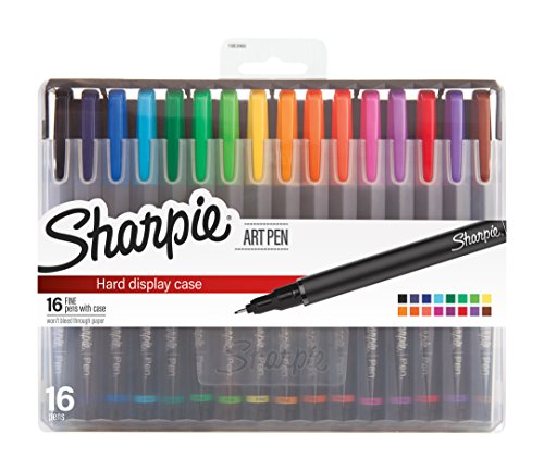 【中古】【未当て嵌める・未開封品】(16-Count, Fine Point, Assorted Colors) - Sharpie Art Pens, Fine Point, Assorted Colours, Hard Case, 16 Count (1983966)