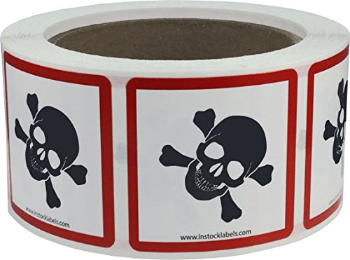 【中古】【未使用・未開封品】InStockLabels GHSピクトグラムラベルSkull & Crossbones 2?X 2インチ正方形500粘着ステッカー｜AJIMURA-SHOP
