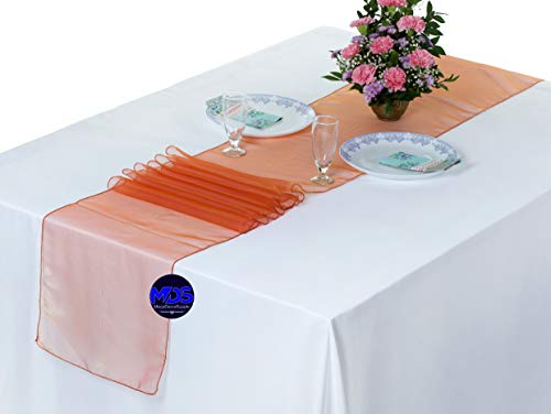 【中古】【未使用・未開封品】MDS (エムエスディー) 結婚式用うテーブルランナー 12インチ×108インチ 10 10 _Organza runner_ brunt orange