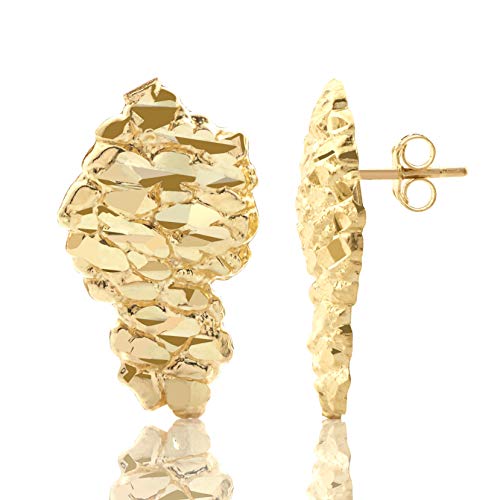 【中古】【未当て嵌める・未開封品】lovebling 10?Kイエローゴールドナゲットイヤリング(0.64?コマーシャル x 0.39?\")"