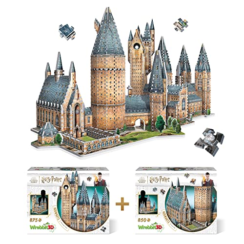 【中古】【未使用・未開封品】Wrebbit3d ホグワーツ城 3Dパズル ティーンと大人向け | グレートホール天文学塔バンドル | 1725 ジグソーパズルピース | 大人向けの通常のモデ