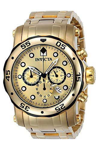 【中古】【未使用・未開封品】Invicta Men's 23670 Pro Diver Quartz Chronograph Gold Dial Watch