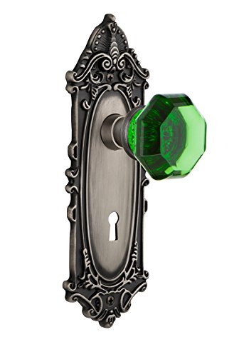 【中古】【未使用・未開封品】Nostalgic Warehouse 723072?Victorianプレートwith Keyhole SingleダミーWaldorfエメラルドドアノブアンティークピューター