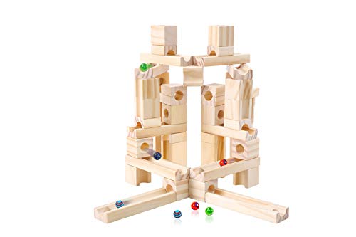 【中古】【未使用・未開封品】Marble Run Toys, 60 Pieces Wooden Classic Ramps Track Building Construction Set for Children Toddler|AJIMURA-SHOP