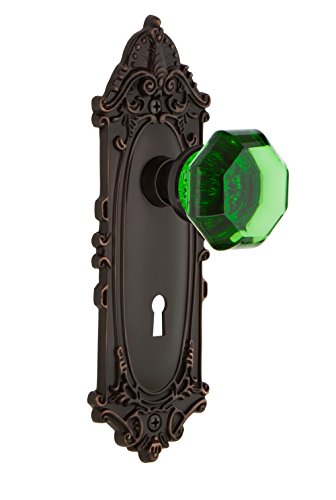 【中古】【未使用・未開封品】Nostalgic Warehouse 724068?Victorian鍵穴プレートダブルダミーWaldorfエメラルドドアノブでTimelessブロンズ