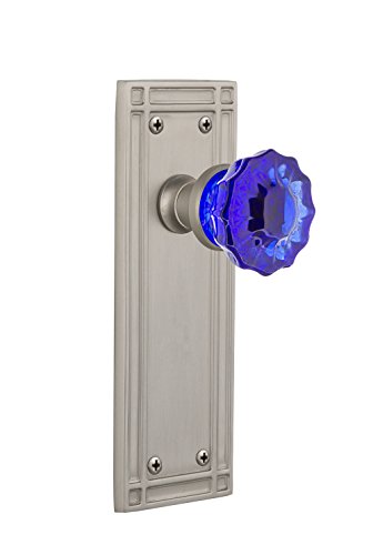【中古】【未当て嵌める・未開封品】Nostalgic Warehouse 723398 布教活動一皿 ダブルダミー 結晶 青緑色硝子 部屋の入り口ノッブ 繻子Ni