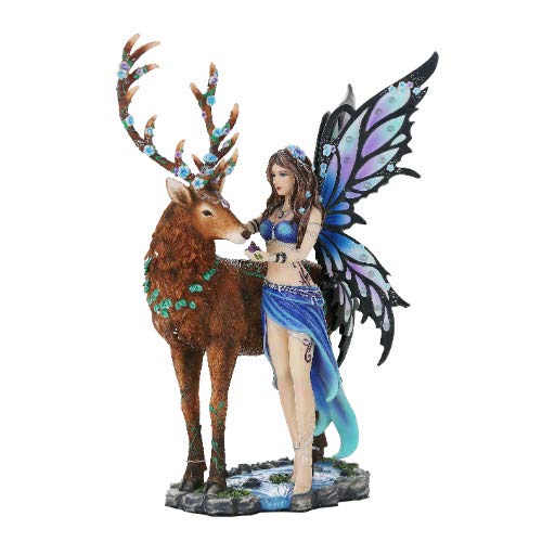 【中古】【未当て嵌める・未開封品】Decorative Companion Fairy Diantha with Stag Collectible Decorative Statue 10H