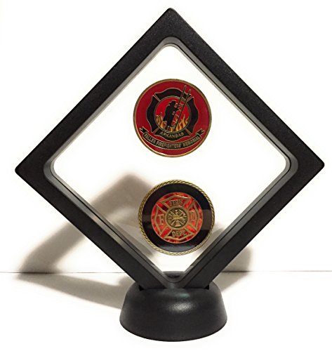 【中古】【未使用・未開封品】Black Diamond Large Square Medallion Challenge Coin Chip Display Stand Holder Magic Suspension Box 11cmx11cm
