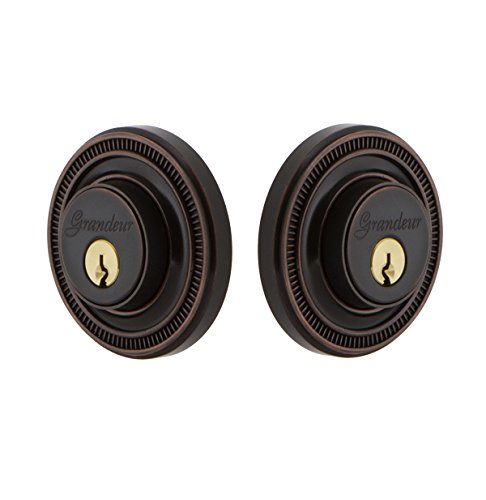 【中古】【未使用・未開封品】Grandeur 826020 ダブルシリンダー デッドボルト ソールプレート付き タイムレスブロンズ、2.75|AJIMURA-SHOP