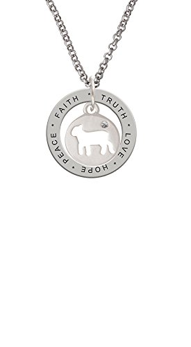【中古】【未使用・未開封品】Delight Jewelry ラムシルエット - Love Hope Faith Affirmation リングネックレス シルバー