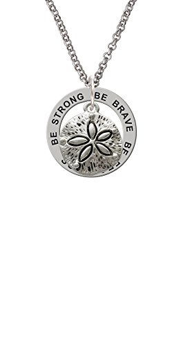 【中古】【未使用・未開封品】Silvertoneアンティーク砂ドル???Be Strong Brave Fearless Affirmationリングネックレス