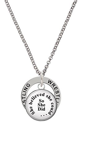 【中古】【未使用・未開封品】ドーム型She Believed彼女はcould so she did???Wrestling Affirmationリングネックレス