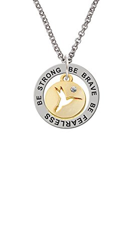 【中古】【未使用・未開封品】ハチドリDisc???Be Strong Brave Fearless Affirmationリングネックレス ゴールド
