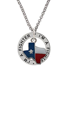 【中古】【未使用・未開封品】シルバートーンエナメルLone Star Texas???私はA Fighter Affirmationリングネックレス、24?"｜AJIMURA-SHOP