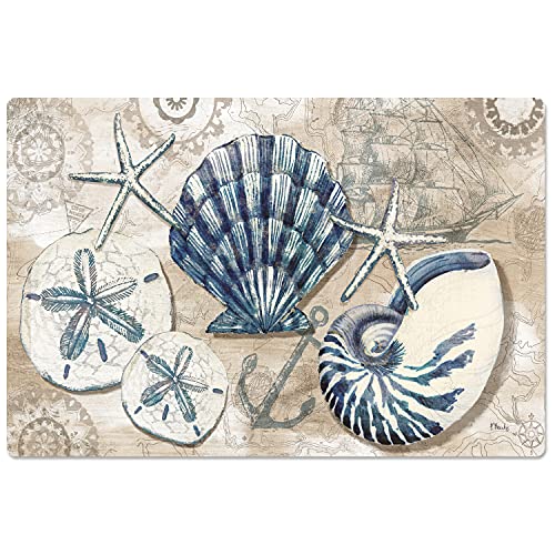 【中古】【未使用・未開封品】Counter Art 'Tide Pool Shells' Anti Fatigue Floor Mat, 80cm x 50cm
