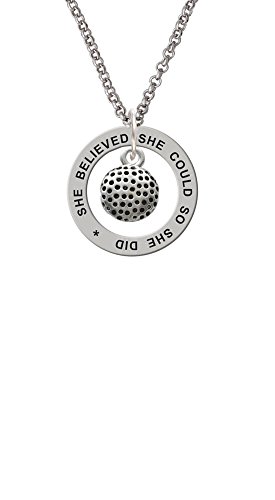 【中古】【未当て嵌める・未開封品】Silvertoneゴルフどんぶり鉢???意中の女は意中の女は信じたcould Affirmation輪っか首飾り