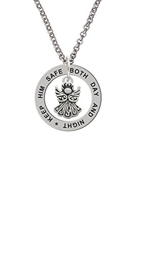 【中古】【未使用・未開封品】Silvertone Small Angel???Keep HimセーフAffirmationリングネックレス|AJIMURA-SHOP