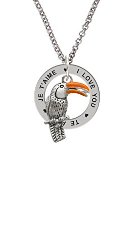 【中古】【未使用・未開封品】Silvertone Toucan???I Love You Affirmationリングネックレス|AJIMURA-SHOP