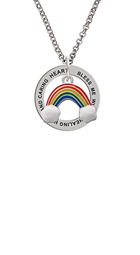 【中古】【未当て嵌める・未開封品】Silvertone虹霓???Healing Hand Affirmation輪っか首飾り