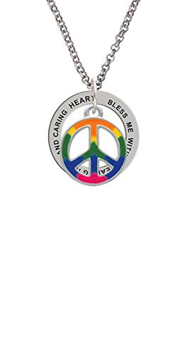 【中古】【未使用・未開封品】Silvertone Large Rainbow Colored Peace Sign???Healing Hand Affirmationリングネックレス 57,999円