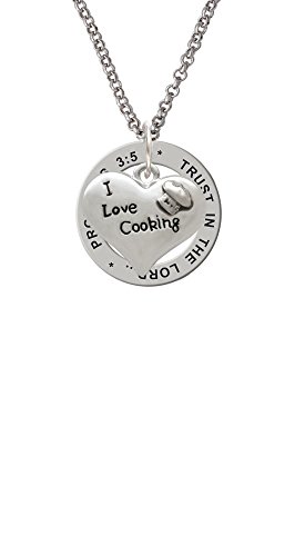 【中古】【未当て嵌める・未開封品】I love Cooking Heart with Chef Hat - Proverbs 3:5 Affirmation 輪っか首飾り