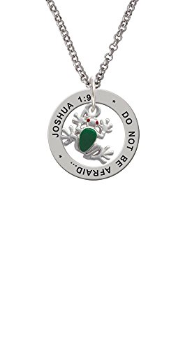 【中古】【未当て嵌める・未開封品】Silvertone Mini Green Tree Frog???Joshua 1?: 9?Affirmation輪っか頸飾り 靴-その他