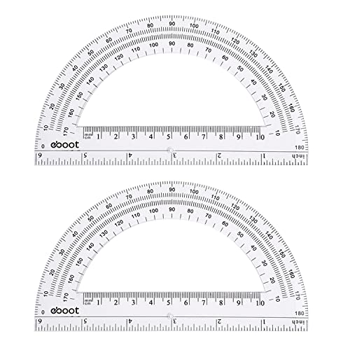 【中古】【未使用・未開封品】プラスチック 分度器 数学分度器 180度 6インチ 透明 2個パック｜AJIMURA-SHOP