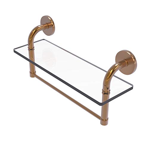 【中古】【未使用・未開封品】Remi Collection 16 Inch Glass Vanity Shelf with Integrated Towel Bar - RM-1-16TB-BBR