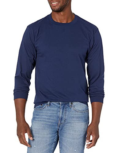 【中古】【未使用・未開封品】Hanes メンズ Beefy 長袖シャツ, ネイビー, X-Large|AJIMURA-SHOP