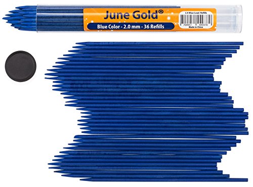 【中古】【未使用・未開封品】June Gold 36 ブルーカラー 2.0mm 替え芯 太字の太さでヘビーユース用 壊れにくい 便利なディスペンサー付き｜AJIMURA-SHOP