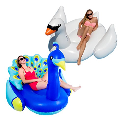【中古】【未使用・未開封品】Swimline ピーコック&ホワイトスワン スイミングプール用