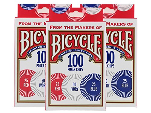 【中古】【未使用・未開封品】(3 Pack) - Bicycle Poker Chips - 100 count with 3 colours