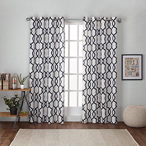 【中古】【未使用・未開封品】Exclusive Home Curtains Exclusive Home Kochi 遮光リネンブレンド グロメットトップカーテンパネル ペア 54x108インチ インディゴ 2枚