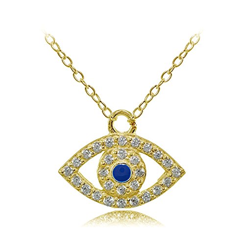 【中古】【未使用・未開封品】スターリングシルバーキュービックジルコニアとブルーエナメルEvil Eyeネックレス 15,675円