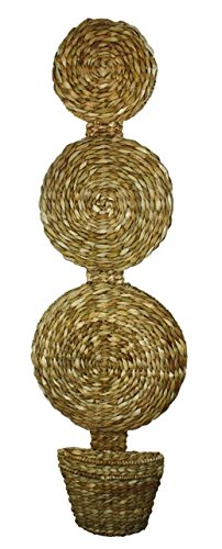 【中古】【未当て嵌める・未開封品】Seagrass Natural Wovenトリプルどんぶり鉢壁トピアリー| Plaque工芸ラウンド