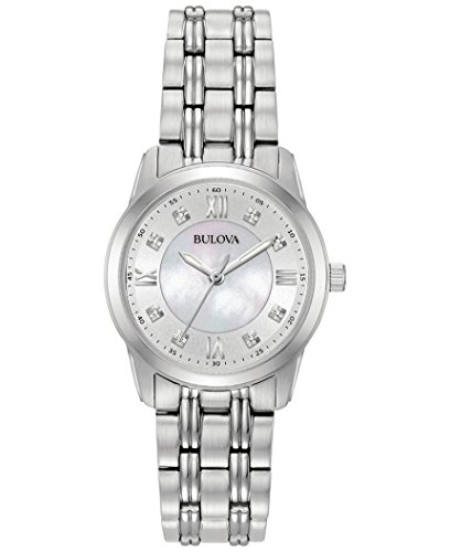 【中古】【未当て嵌める・未開封品】Bulova Ladies Diamond Collection Watch with a母のパール文字盤